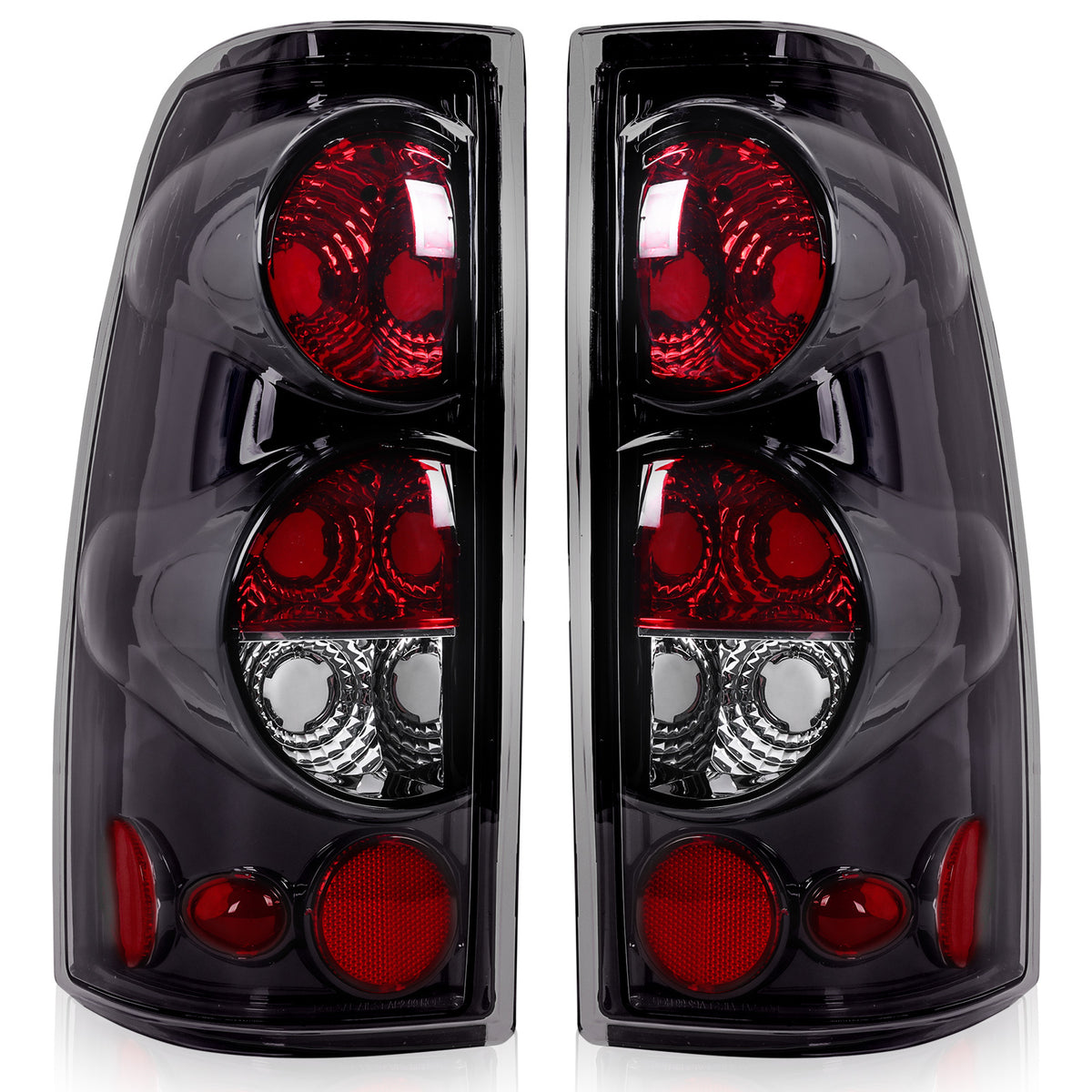 Tail Lights for Chevy Silverado 1500 2500 3500 1999-2006 & GMC Sierra 1999-2003 – Direct Replacement Pair | Black Housing | Smoked Gray / Red / Smoked Lens Options