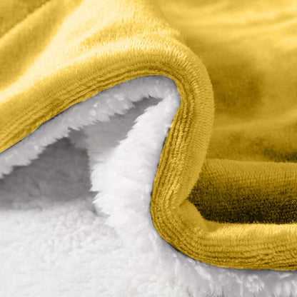 480GSM Sherpa Fleece Blanket – Double-Sided Heavy Warm Throw for Couch, Bed & Travel, Reversible All Season, 13 Colors, 3 Sizes