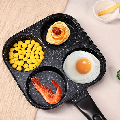 Non-Stick Frying Pan | Aluminum Egg Skillet with Wooden Handle | Breakfast Omelet Pancake Burger Pan for Home Kitchen Camping RV Dorm Cooking