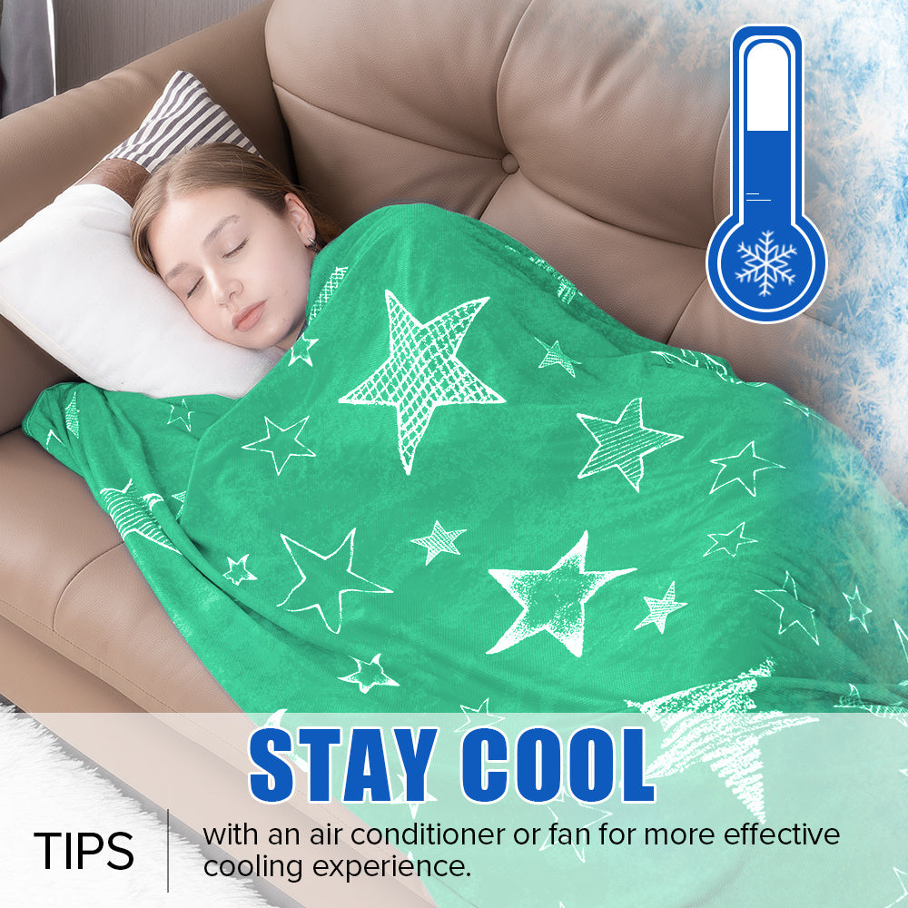 Patterned Double-Sided Summer Blanket with 69 Tie-Dye, Solid, Star and Snowflake Size Options