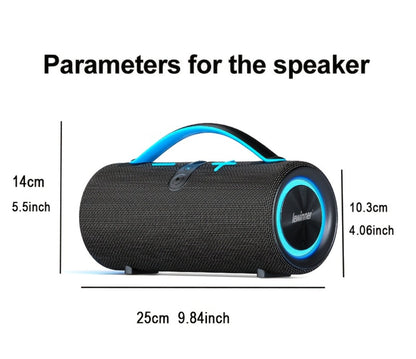 Portable Bluetooth Speaker 60W Outdoor Model with Subwoofer, Dual Speakers, 7 RGB Modes and Type-C