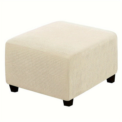 Square Ottoman Cover with Elastic Band in Six Color Labels and L or XL Size Options for Home and Office Footstools
