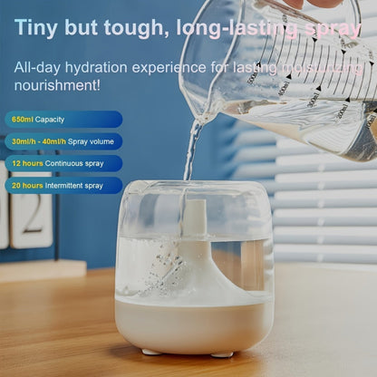 USB Humidifier with 7-Color Night Light – Silent 26dB Double Mist Visible Water Tank 24-Hour Runtime for Bedroom Living Room Office Desktop Home Decor Gift