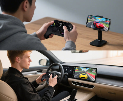 Wireless Gaming Controller Touchscreen PC PS4 Switch Android iOS - 4 Programmable Buttons Rapid Fire 6-Axis Gyroscope Dual Vibration RGB Lighting Bluetooth Gamepad for All Platforms