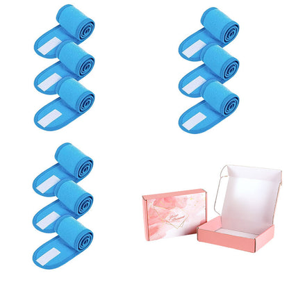 Nine-Piece Facial Headband Set in Seven Protected Boxed Color Options for Face-Washing Routines
