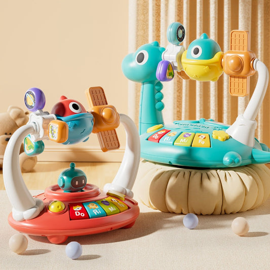 Dinosaur Piano Toy for Kids – Rotatable Smart Music Box with Space Theme, Mini Electronic Musical Instrument for Toddlers, Fun Learning Toy Gift for Boys & Girls