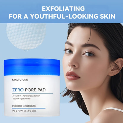 Exfoliating Cleansing Pads with Hyaluronic Acid & Rose Water 70 Count - Dual-Texture Deep Pore Cleansing Moisturizing Wipes Camellia Extract All Skin Types Women Daily Skincare