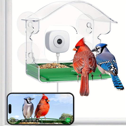 Bird Watching Camera 2K HD WiFi Smart Feeder - AI Night Vision