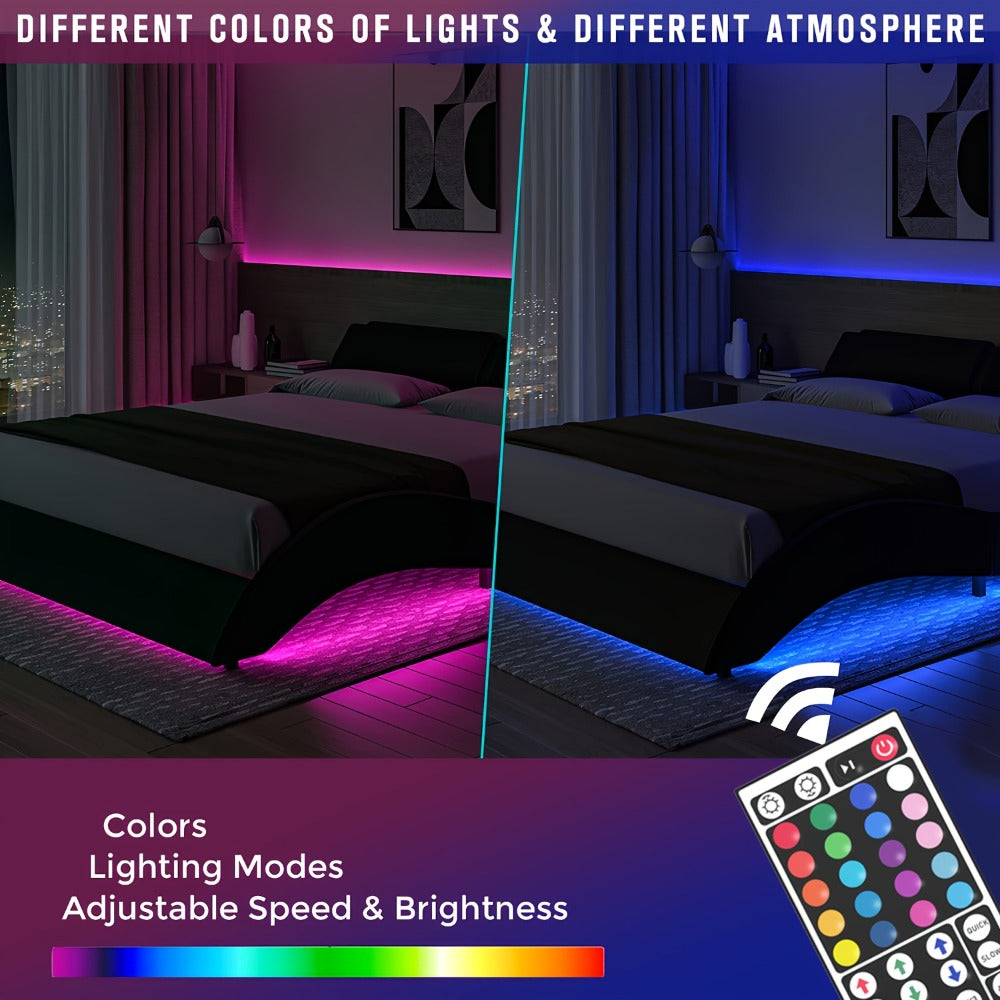 LED Strip Light RGB Room Kit in 50ft or 100ft Lengths with Remote Control, Dimming and Multi-Mode Color Effects