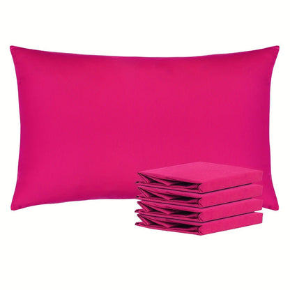 Four-Pack Queen Pillowcase Set in 32 Solid Colors with 20 x 30-Inch Size and Envelope Closure