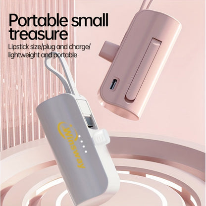 Power Bank 5000mAh Capsule with Dual-Port Options, Wireless Charging and Phone Holder in Four Colors