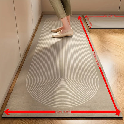 Kitchen Mat, Plain Ribbed Gradient Runner in QS-01 to QS-04 Styles with 19.69x31.5 or 19.69x62.99-Inch Sizes