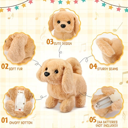 Electric Robot Dog Toy That Walks, Barks & Wags Tail – Realistic Cute Pet Toy for Kids, Birthday & Holiday Gift for Boys & Girls, Brown / White / Teddy
