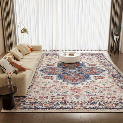 Tie-Dye Area Rug Retro Vintage Style Machine Washable Soft Floor Mat - Durable Indoor Outdoor Rug for Living Room Bedroom Kitchen, Colorful Boho Tie Dye Pattern Cozy Home Decor 5x7 8x10 9x12ft