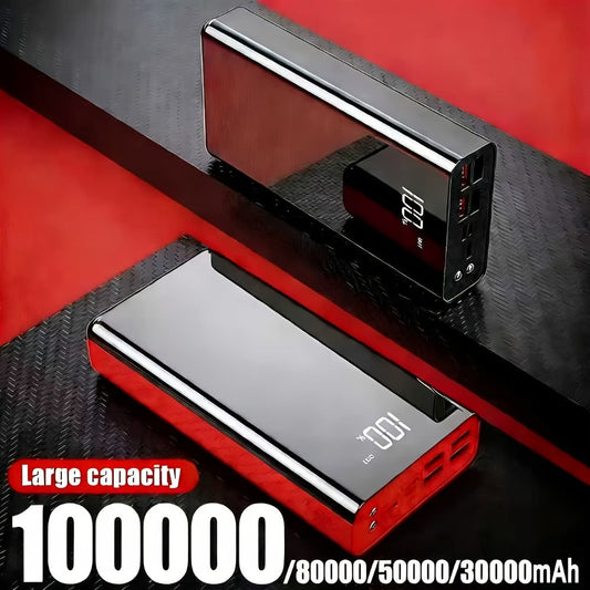Power Bank 30000-100000mAh with Four-Port Layout, 22.5W Listed Charging and Digital Display