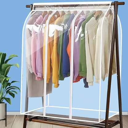 Garment Bag Transparent Hanging Clothes Dust Cover with Zipper, Thickened & Storage Bag for Coats