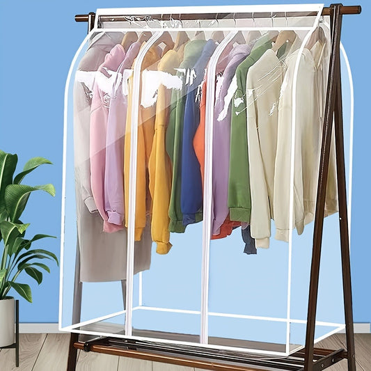 Garment Bag Transparent Hanging Clothes Dust Cover with Zipper, Thickened Waterproof & Washable Storage Bag for Coats, Dresses & Suits — Clear Closet Organizer, Multiple Sizes