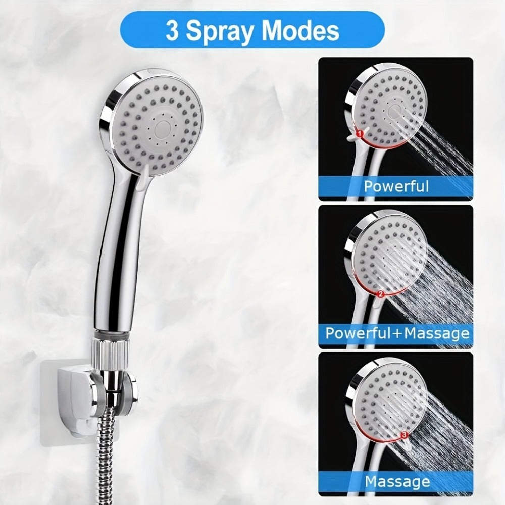 High-Pressure Handheld Rainfall Shower Head Combo with 11-Inch Extension Arm and Six Size-Finish Options