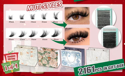 False Eyelash Cluster Kit with Four Package Options from 209 to 1993 Pieces plus Tools and Gift Bags