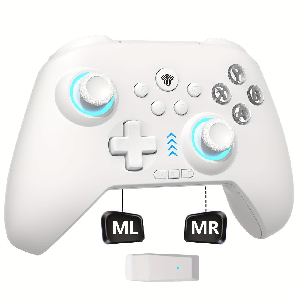 Three-Mode Wireless PC Controller with RGB Lighting, Hall Effect Joystick & Trigger, Programmable Buttons & Vibration for Windows PC, Android, Nintendo Switch & Steam – Not Compatible with Xbox