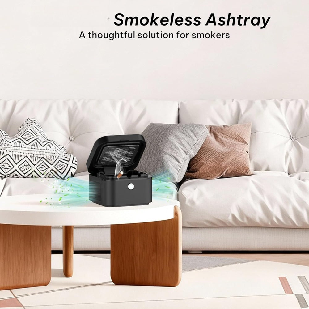 Smokeless Ashtray with HEPA Filter – USB Rechargeable Indoor Ashtray for Home Office Car, 4 Filters Included, Gifts for Him Her