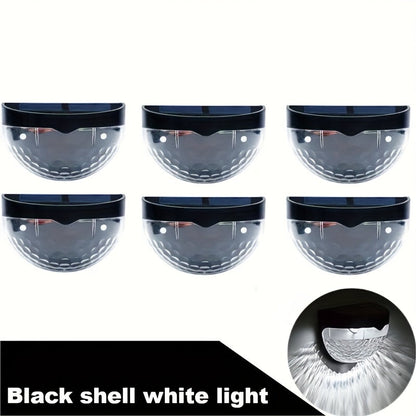 Solar Fence Lights Outdoor 6 Pack IPX4 Waterproof Solar Wall Lights Rechargeable for Porch Patio Deck Garage Security Lighting Decoration