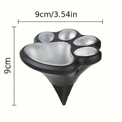 Solar Paw Print Garden Lights 2-Pack, LED Outdoor Path Lights IPX4 Waterproof, Lawn Terrace Yard Decor for Wedding Party Christmas Valentine