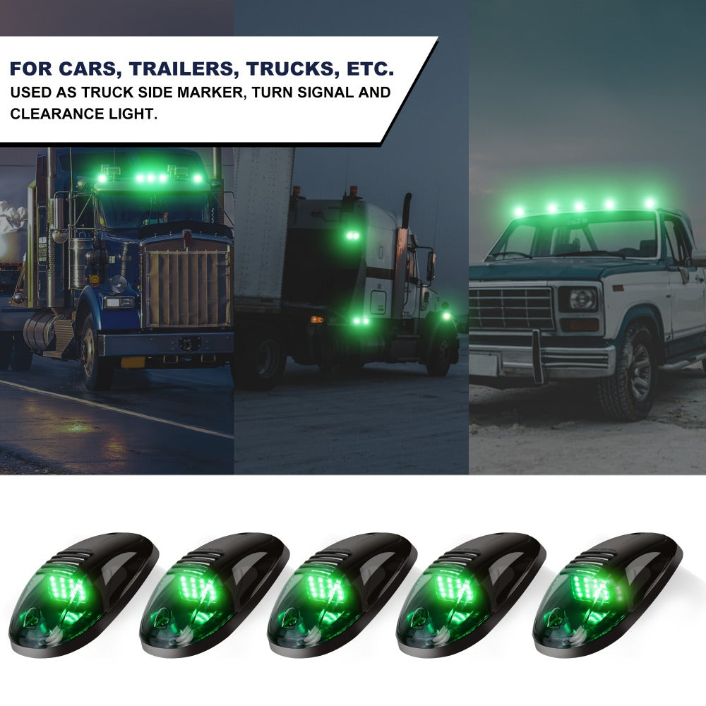 5pcs LED Cab Roof Marker Lights 16/24 LED 12V Super Bright UV-Resistant ABS Lens with Wiring Harness Kit for 2003-2018 Pickup Trucks 1500 2500 3500 4500 5500, White Amber Red Blue Green Purple