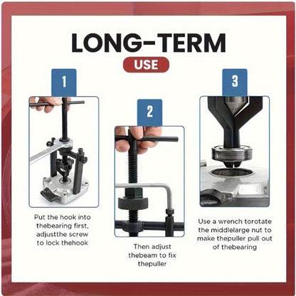 3-Jaw Gear Puller and Bearing Puller Set 2pcs Reversible Inner Outer Forged Steel Heat Treated Jaws for Wheel Bearing Flywheel Pump Bushing Removal Automotive Tool