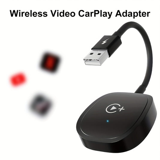 Wireless CarPlay Adapter & Android Auto Dongle – Plug & Play, Stream Video Music Navigation Calls, iPhone iOS 10+ & Android Compatible
