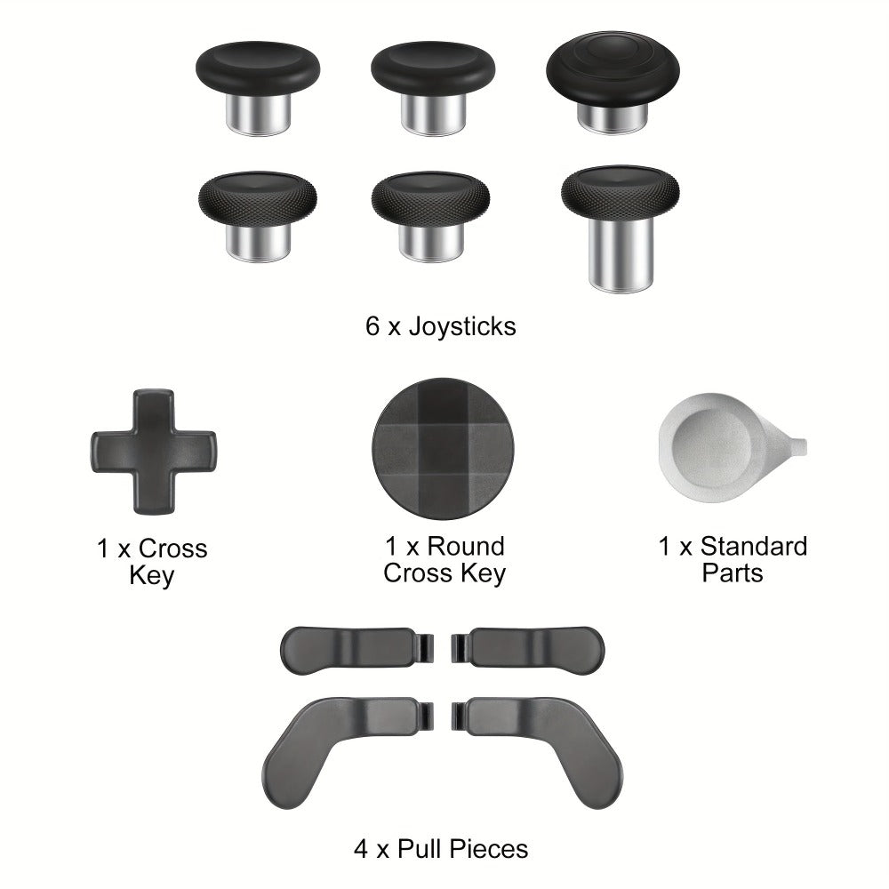 Thirteen-Piece Controller Replacement Kit with Paddles, Thumbsticks, Two D-Pads and Repair Tool