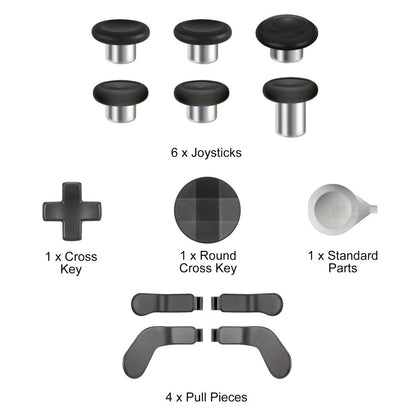 Thirteen-Piece Controller Replacement Kit with Paddles, Thumbsticks, Two D-Pads and Repair Tool