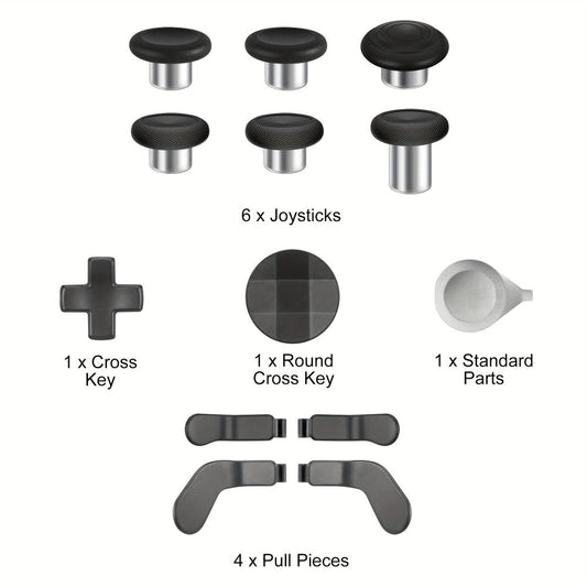 Xbox Elite Controller Series 2 Accessories 13-in-1 Replacement Kit - Paddles Thumbsticks Analog Sticks 2 D-Pads Repair Tool Stainless Steel Parts Set for Xbox Elite 2