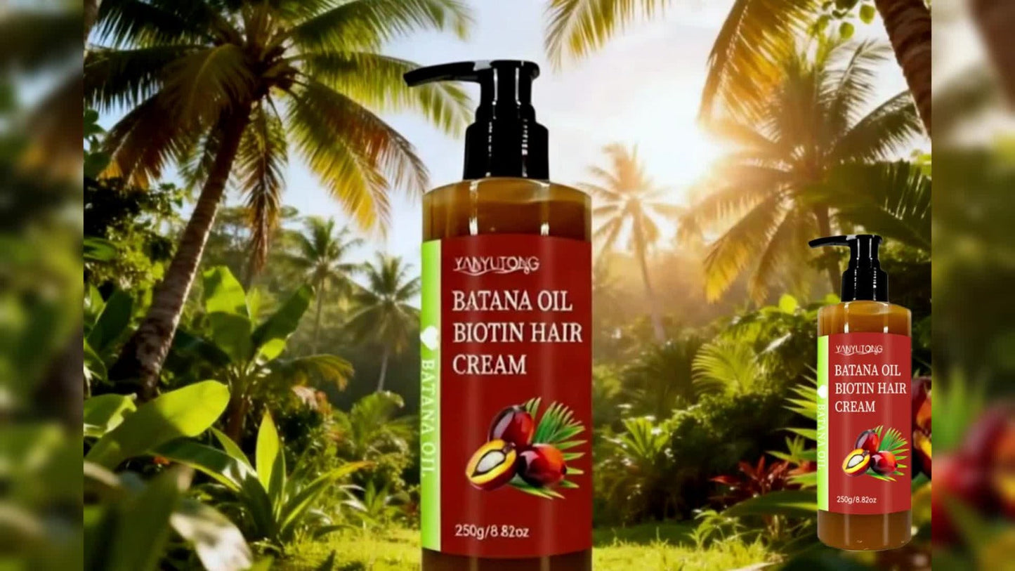 Unrefined Batana Oil Cream 250g with Squalane & Shea Butter — Honduras Deep Moisturizing Hair Treatment, Repairs Dry Damaged Hair, Boosts Shine, All Hair Types, Unisex