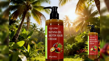 Unrefined Batana Oil Cream 250g with Squalane & Shea Butter — Honduras Deep Moisturizing Hair Treatment, Repairs Dry Damaged Hair, Boosts Shine, All Hair Types, Unisex