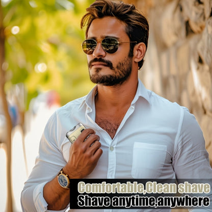 Mini Travel Shaver for Men Dual Floating Blade USB Rechargeable Compact Electric Razor with Digital Display Pocket Size Clean Shave Classic Black Gift for Him Holiday Christmas