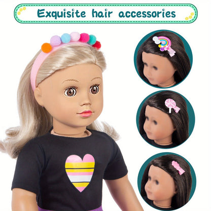 25-Piece Doll Travel Accessories Set for 18-Inch Dolls with Unicorn Suitcase, Backpack, Outfit and Roller Skates