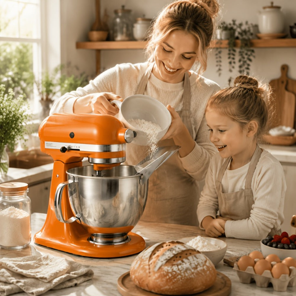 Stainless Steel Stand Mixer Pouring Chute for Select 4.5–8 Qt Tilt-Head and Bowl-Lift Mixers