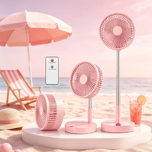 Portable Fan, 3600mAh Foldable Four-Speed Tower Model with Remote Control and Seven-Color LED Light