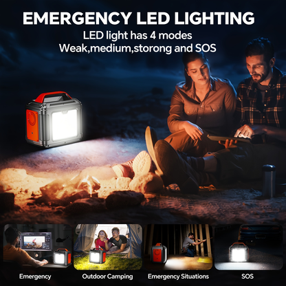 Portable Power Station 296Wh 300W with AC, DC, USB, LED Light and Optional 60W Solar Panel