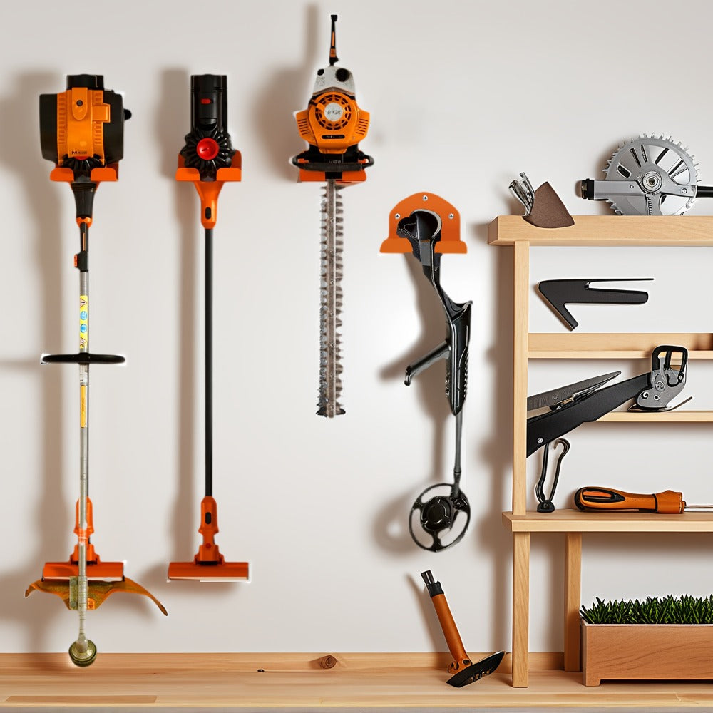 Weed Eater Hanger Wall Mount Trimmer Rack – 8" Heavy Duty Garage Storage Hooks for Grass Trimmer, Hedge Trimmer, Leaf Blower & Chainsaw | Garden Power Tool Holder Organizer Wall Bracket | 1/2/4pcs