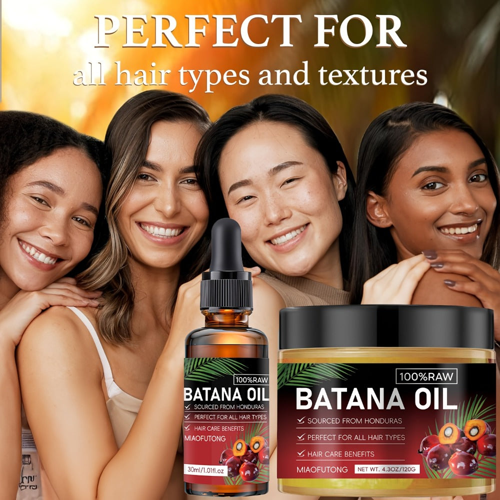 Two-Pack Pure Honduran Batana Hair Oil Set for Daily Scalp and Dry Hair Care Routines at Home