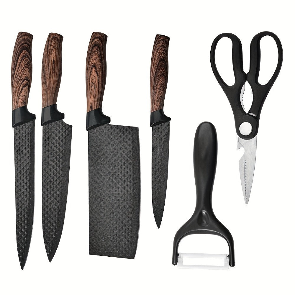 Kitchen Knife Set 6- or 7-Piece High-Carbon Stainless Steel with Wood Handles, Shears and Peeler