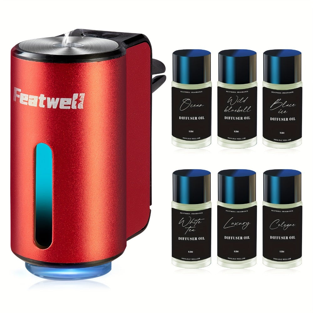 Car Essential Oil Diffuser & Humidifier, 3-Level Adjustable Mist, Quiet Ultrasonic Aromatherapy, Cup Holder Fit