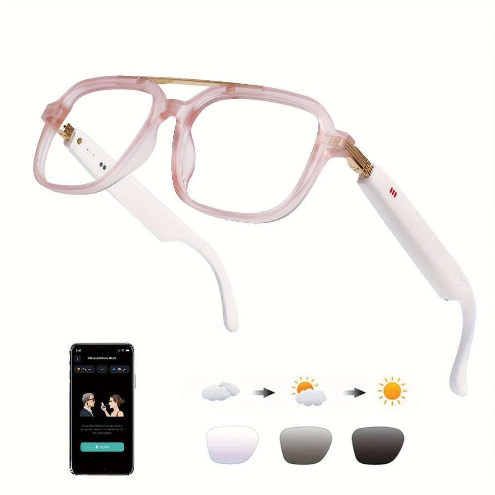 Smart Glasses 160-Language Translation Eyewear with Bluetooth 5.3 Open-Ear Audio and 18 Frame Options