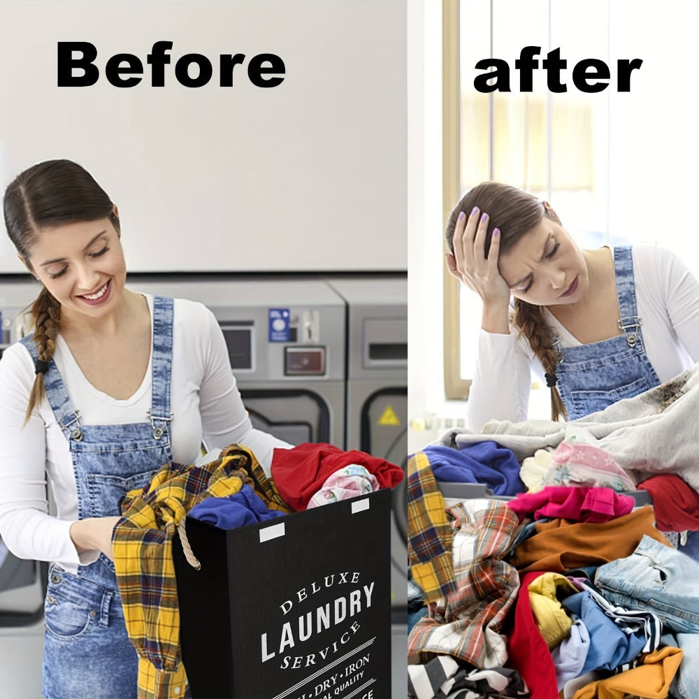 Laundry Hamper Collection in Black or Gray Lidded Styles and One- or Three-Pack Foldable Basket Options