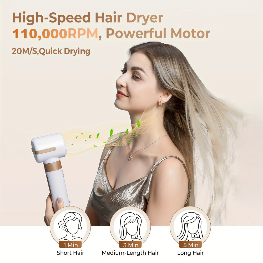 7-in-1 Hot Air Brush Hair Styling Tool with 110,000 RPM Motor, Diffuser and Attachment Set