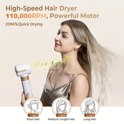 7-in-1 Hot Air Brush Hair Styling Tool with 110,000 RPM Motor, Diffuser and Attachment Set