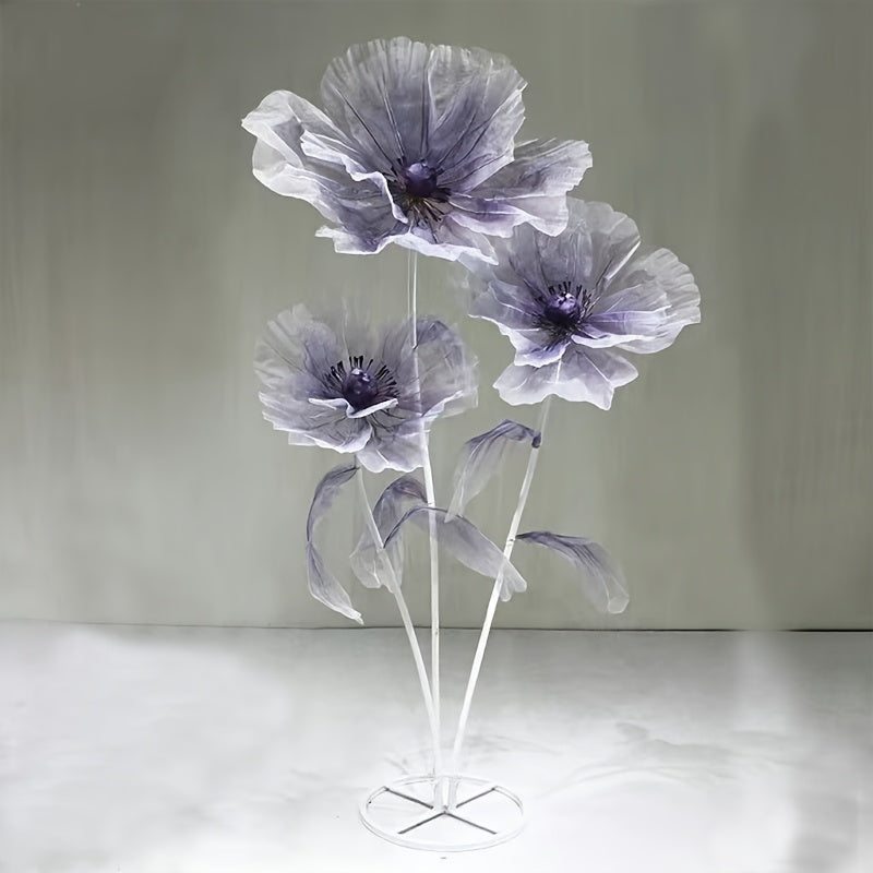 Artificial Flowers Giant Three-Piece Silk Mesh Display Set with Base, Branches and Eight Color Options