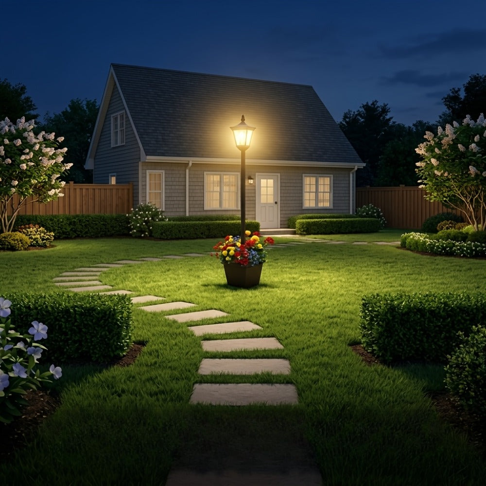 Solar Post Light Outdoor Garden Pathway Lamp IP44 Waterproof 60LM Warm White LED – Solar Powered Landscape Stake Light for Yard Driveway Patio Walkway Christmas Holiday Decoration